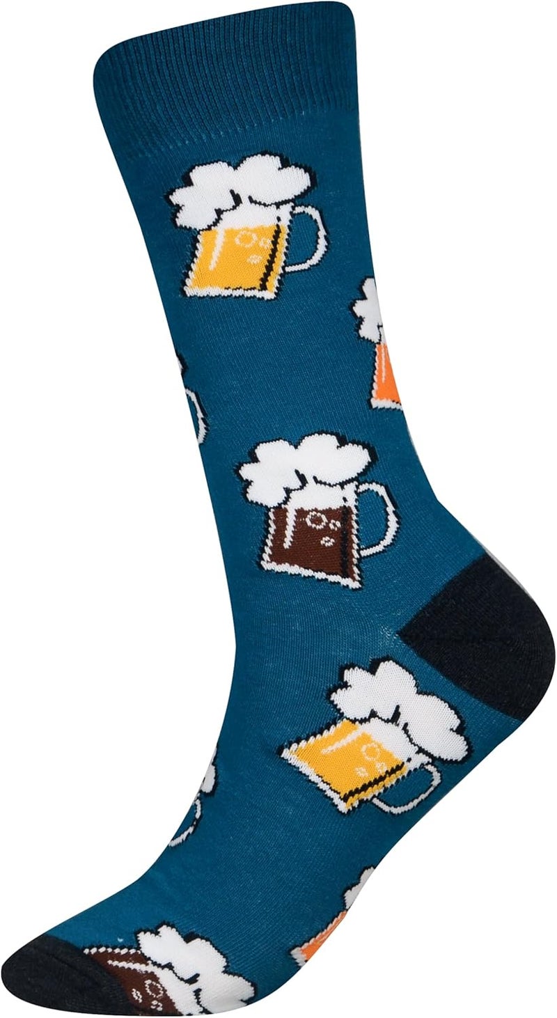 Cansok Men's 2/4 Packs Fun Crazy Novelty Dress Crew Socks - Image 5